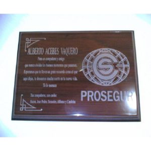 PLACA MADERA GRABADA A LASER