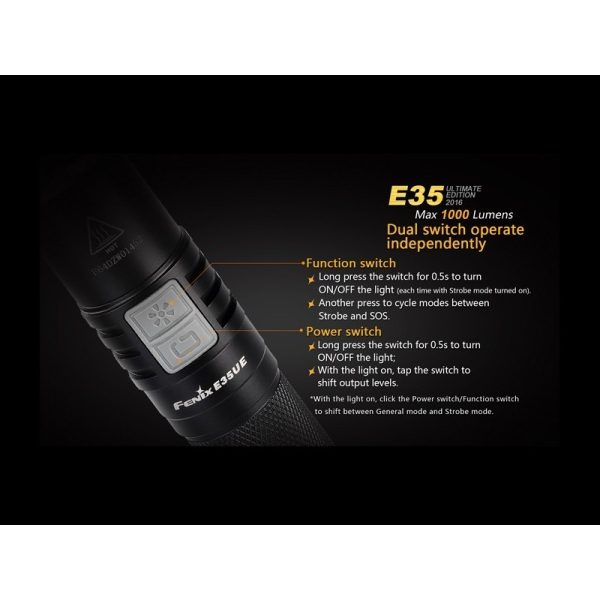 Linterna Policial Táctica 1000 LÚMENES FENIX E35