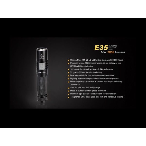 Linterna Policial Táctica 1000 LÚMENES FENIX E35