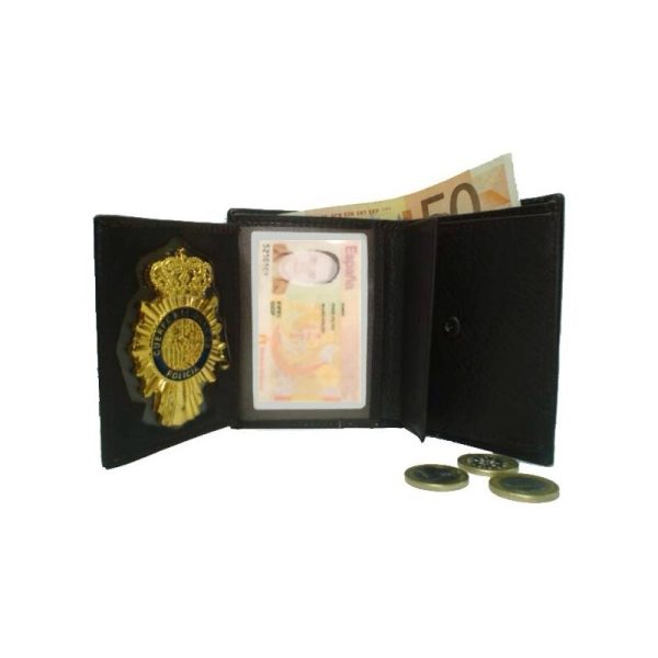 Cartera Porta Placa Doble con Monedero, Policía o Guardia Civil
