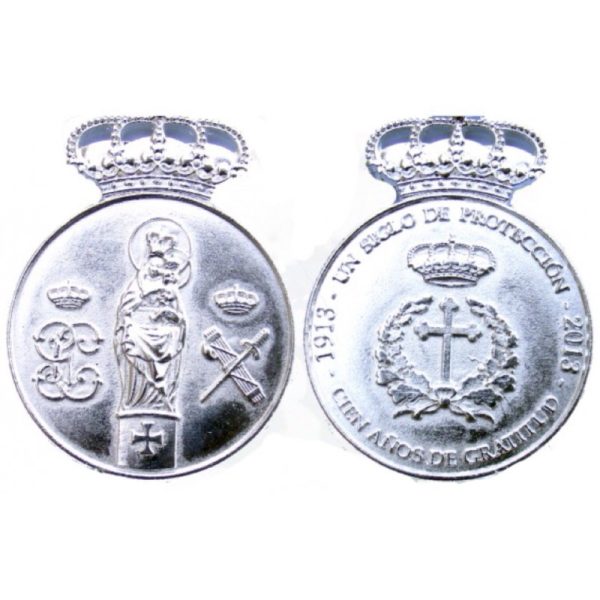 Medalla CENTENARIO VIRGEN DEL PILAR (Chapada plata de 10 micras)