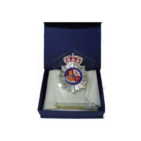 Placa cristal Emblema Policía Nacional