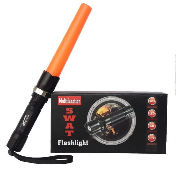 Linterna Policial Recargable con Conos Uso Policial, Vigilantes, Emergencias