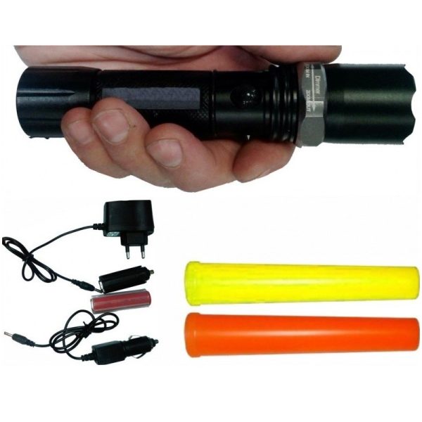 Linterna Policial Recargable con Conos Uso Policial, Vigilantes, Emergencias