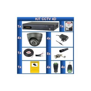 Kit de 4 camaras de videovigilancia CCTV "4D"