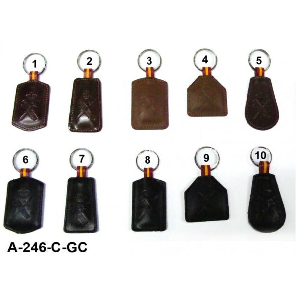 Llavero Guardia Civil cuero con bandera España