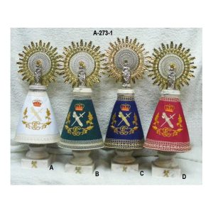 Figura Virgen manto bordado 37 cm. Aproximadamente