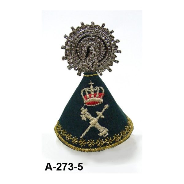 Figura Virgen manto bordado 6 cm. Aproximadamente