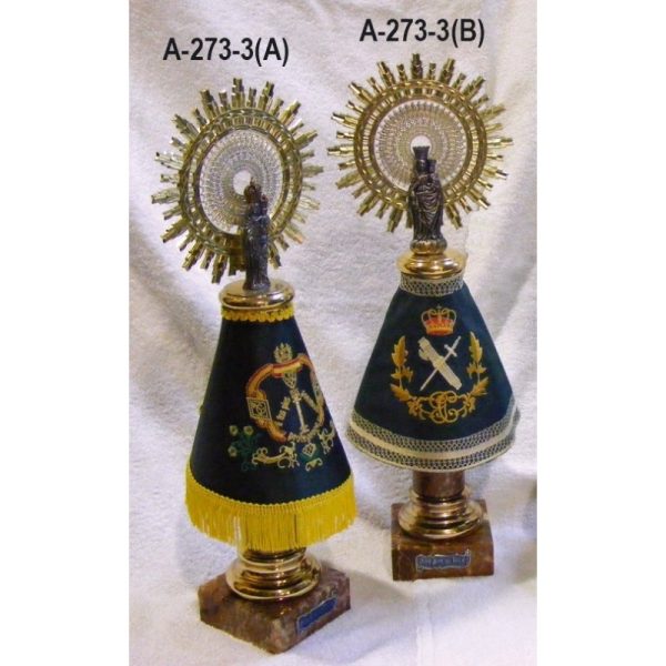 FIGURA VIRGEN DEL PILAR CON MANTO VERDE