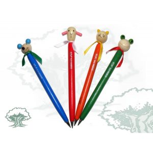 Boligrafo madera muñequitos varios modelos