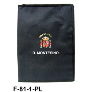 Carpeta nylon portaboletines bordada folio con serigrafia personalizada sin pinza
