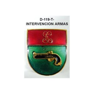 Distintivo en relieve Titulo INTERVENCON ARMAS
