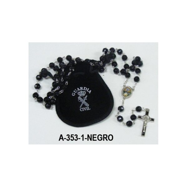 Rosario Guardia Civil y Virgen Pilar en bolsa terciopelo