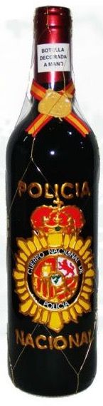 BOTELLA VINO CON EMBLEMA CUERPO NACIONAL DE POLICÍA