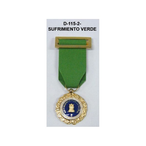 Medalla SUFRIMIENTO POR LA PATRIA DISTINTIVO VERDE
