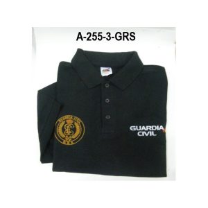Camiseta-Polo negra Manga corta-GRS