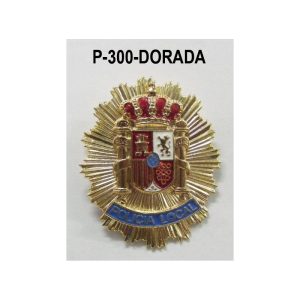 Placa metalica pecho Policia Local DORADA Escudo Constitucional