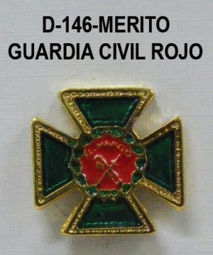 Medalla miniatura tipo pin CRUZ MERITO GUARDIA CIVIL ROJO