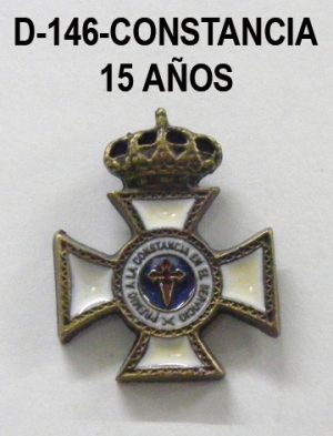 Medalla miniatura tipo pin CONSTANCIA 15 AÑOS