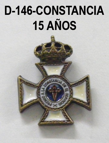 Medalla miniatura tipo pin CONSTANCIA 15 AÑOS