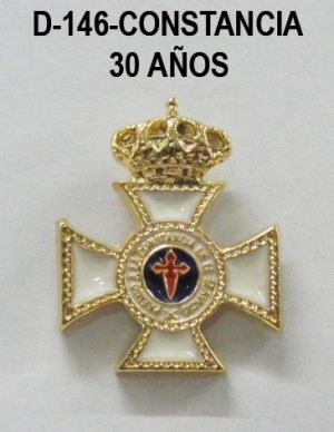 Medalla miniatura tipo pin CONSTANCIA 30 AÑOS