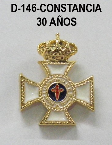 Medalla miniatura tipo pin CONSTANCIA 30 AÑOS