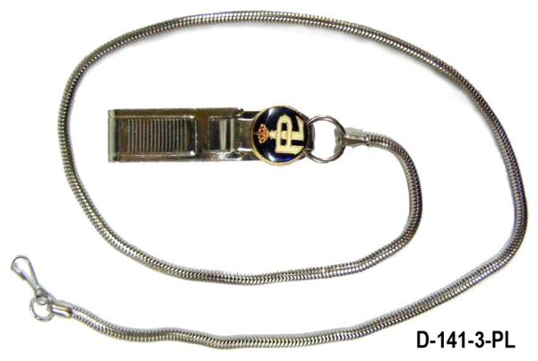 Pinza Silbato Policía Local con cadena metálica