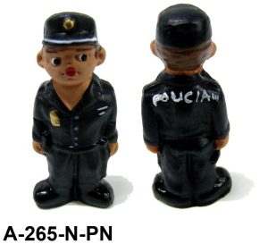 Muñeco Policia de Barro nueva uniformidad