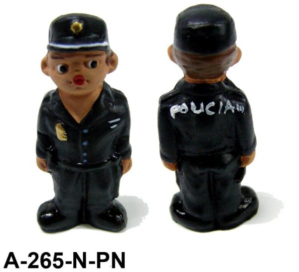 Muñeco Policia de Barro nueva uniformidad
