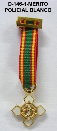 Medalla miniatura tela MERITO POLICIAL BLANCO