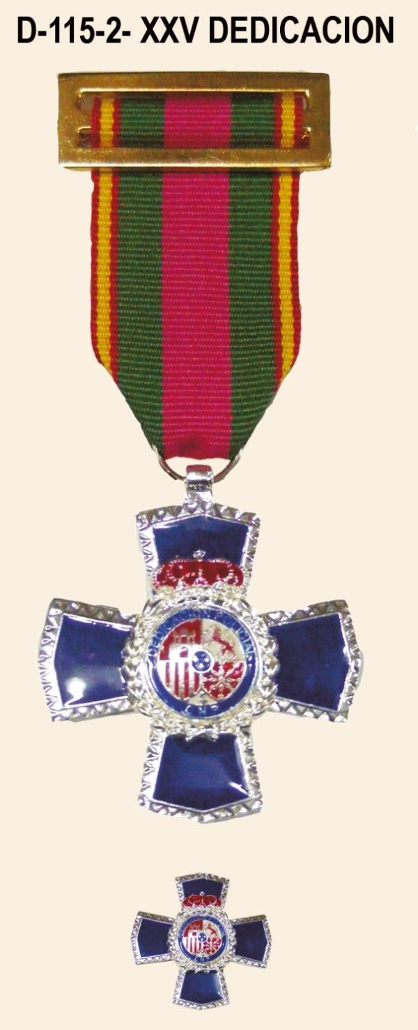 Medalla XXV Años DEDICACION POLICIAL + Medalla tipo pin