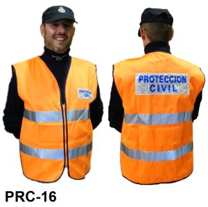Chaleco Protección Civil Naranja Reflectante