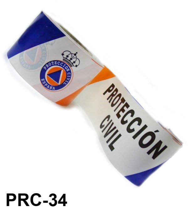 Metro de cinta balizamiento Protección Civil rollo de 250 metros (0.19 € mtro)