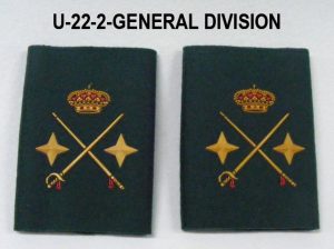 Hombreras con divisa GENERAL DIVISION