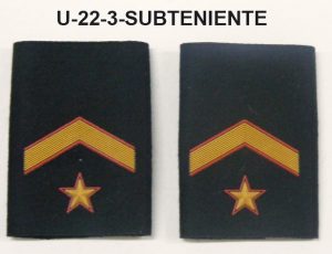 Hombreras divisa negras GRS-SUBTENIENTE