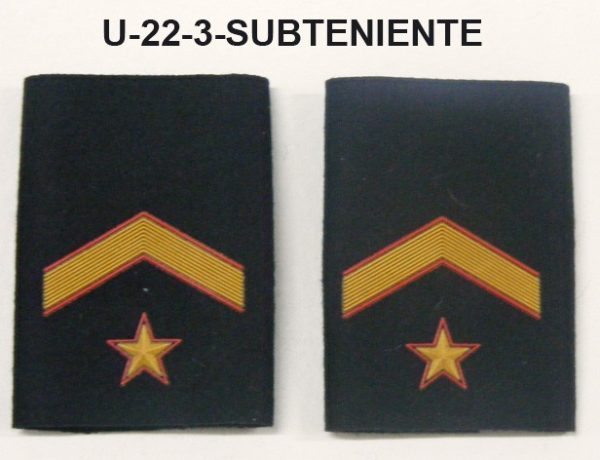 Hombreras divisa negras GRS-SUBTENIENTE