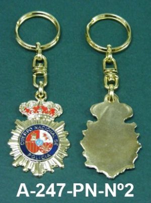 Llavero Cuerpo Policia Nacional Metálico Nº2