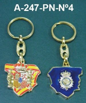 Llavero Policia Nacional Mapa España Metálico