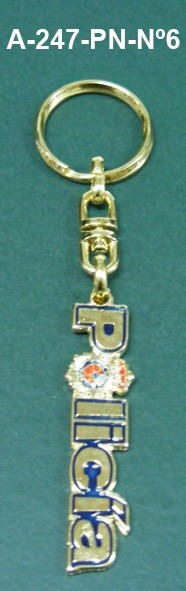 Llavero Policia Nacional Letras Metálicas Nº6