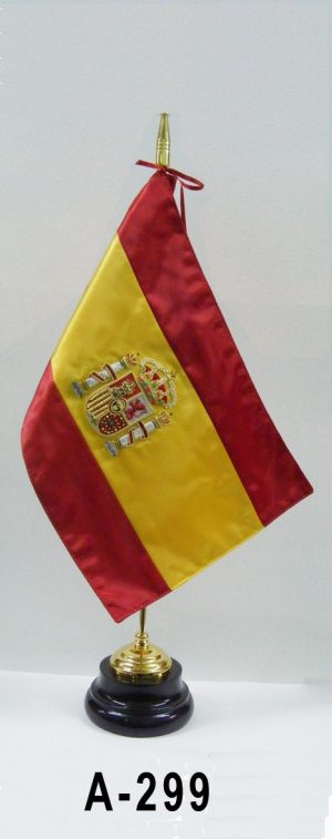 Bandera sobremesa Bordada mastil madera-metal