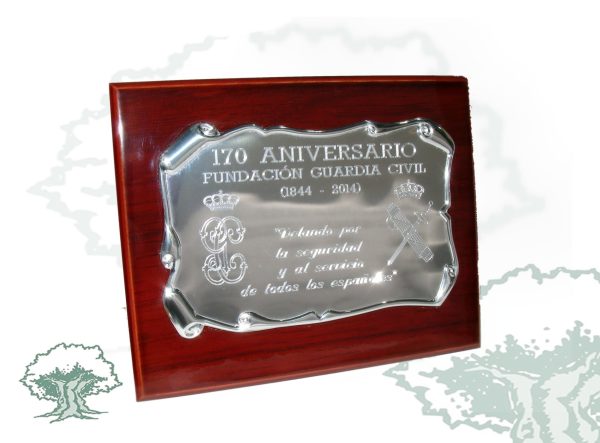 Placa dedicatoria 170 ANIVERSARIO FUNDACIÓN GUARDIA CIVIL