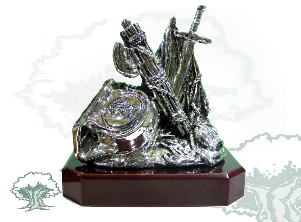 Alegoría Baño Plata Pequeña con base de madera (no incluye grabación)