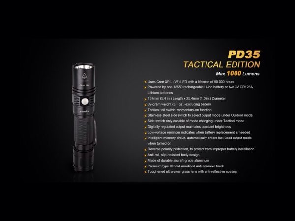 Linterna Led Fénix Pd35 1000 Lumens Y 6 Modos