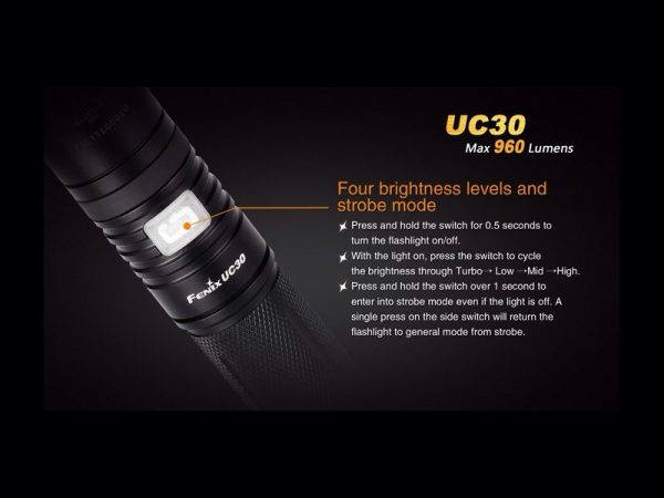 Linterna Recargable 960 lúmenes fénix UC30