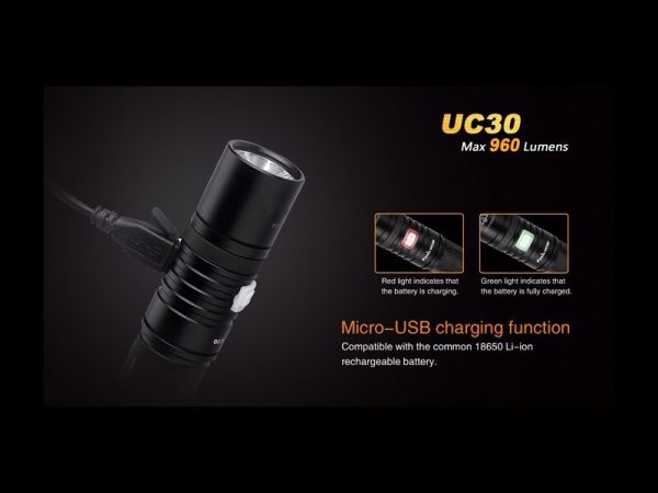 Linterna Recargable 960 lúmenes fénix UC30