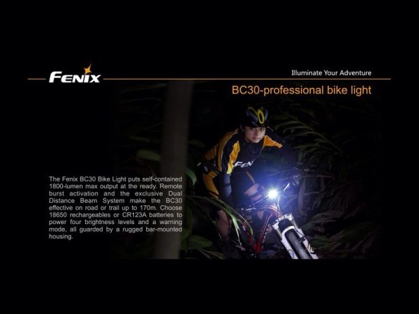 Foco Bici 1800 Lumens, 5 Modos Y Flash fénix bc30