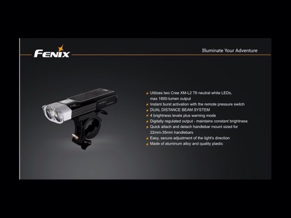 Foco Bici 1800 Lumens, 5 Modos Y Flash fénix bc30