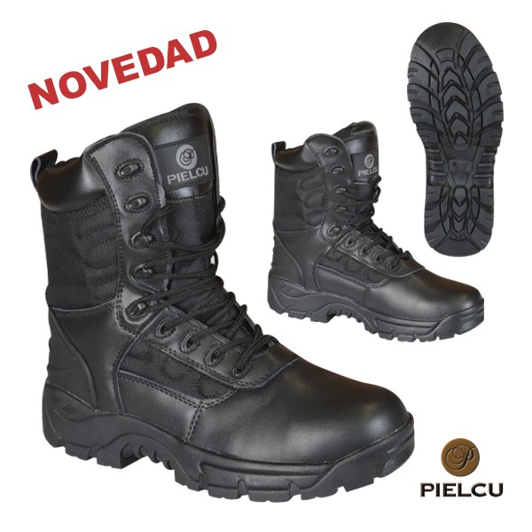 Bota Táctica Vigilante Seguridad Cuero y Nailon Bota Táctica Vigilante Seguridad Cuero y Nailon
