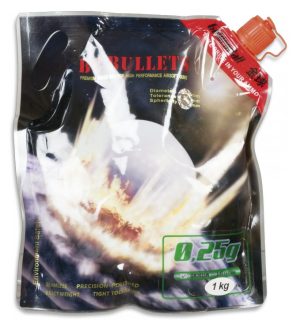 Bolas PVC para armas airsoft Golden Ball 6 mm 0.25 gr en bolsa con cierre hermético y 1 Kg de bolas