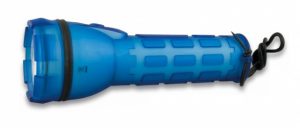 Linterna Led azul mano